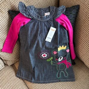 Gymboree Denim-Style Dress with Tan Topstitching